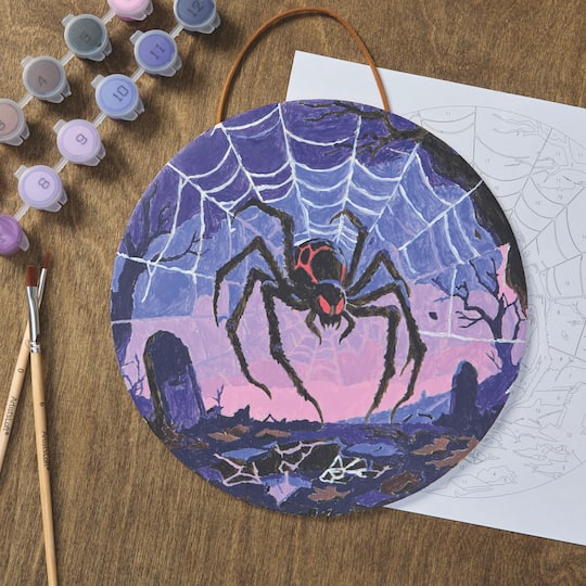 8" Spider Paint-by-Number Plywood Surface Kit by Artist's Loft®